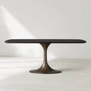 Saint Germain Solid Wood Dining Table with Steel Base