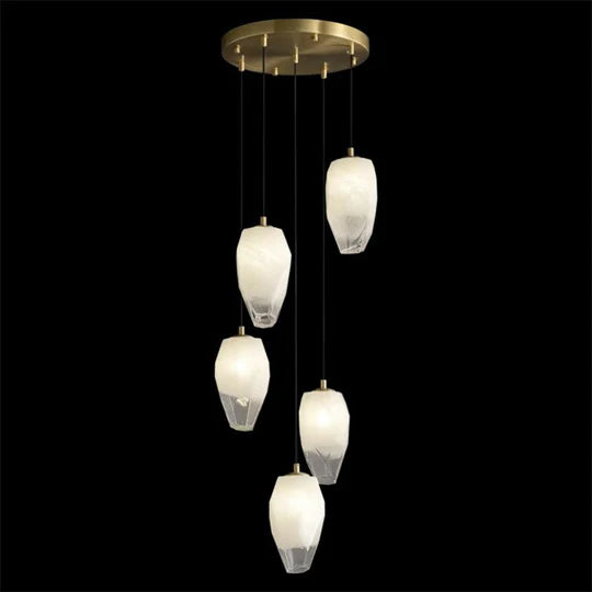 Mary Modern Glass Chandelier 5 Lights,  Contemporary Chandelier Lighting