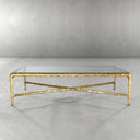 Thaddeus Metal Square Glass Coffee Table Hand-Forged Living Sofa Center Tea Table