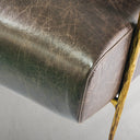 Vintage Forged Genuine Brown Leather Accent Chair