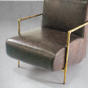 Vintage Forged Genuine Brown Leather Accent Chair