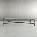 Thaddeus Metal Square Glass Coffee Table Hand-Forged Living Sofa Center Tea Table