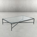 Thaddeus Metal Square Glass Coffee Table Hand-Forged Living Sofa Center Tea Table