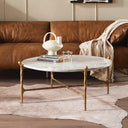 Thaddeus Metal Round Horn Marble Coffee Table & Side Table Hand-Forged Living Sofa Center Tea Table End Tables