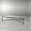 Thaddeus Metal Square Glass Coffee Table Hand-Forged Living Sofa Center Tea Table