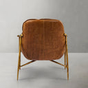 Vintage Forged Brown Leather Accent Chairs