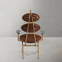 Vintage Forged High Back Brown Leather Lounge Accent Chair