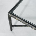 Thaddeus Metal Square Glass Coffee Table Hand-Forged Living Sofa Center Tea Table