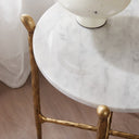 Thaddeus Metal Round Horn Marble Coffee Table & Side Table Hand-Forged Living Sofa Center Tea Table End Tables