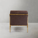 Vintage Forged Brown Leather Accent Chair