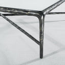 Thaddeus Metal Square Glass Coffee Table Hand-Forged Living Sofa Center Tea Table