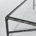 Thaddeus Metal Square Glass Coffee Table Hand-Forged Living Sofa Center Tea Table