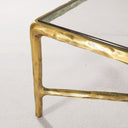 Thaddeus Metal Square Glass Coffee Table Hand-Forged Living Sofa Center Tea Table
