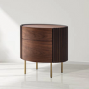 Lantine Bedside Table - Walnut & Brass