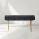 Lantine Console Table - Black Oak & Brass