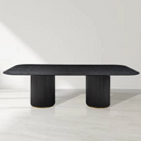Lantine 280 Dining Table - Black Oak & Brass