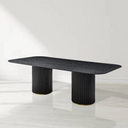 Lantine 280 Dining Table - Black Oak & Brass