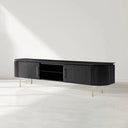 Lantine TV Unit - Black Oak & Brass
