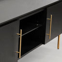 Lantine TV Unit - Black Oak & Brass