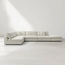 Blanco 5 Piece Modular Sofa - Chex Polar Bouclé