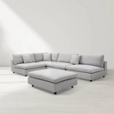 Blanco 5 Piece Modular Sofa - Avery Velour Cream