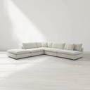 Blanco 5 Piece Modular Sofa - Chex Polar Bouclé
