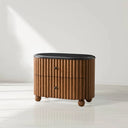 Carlisley Bedside Table, Black Marquina Marble, Large