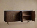 Finnley Wood Sideboard Marble Countertop Buffet Storage Rural Entryways Cabinet