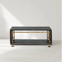 Thaddeus Vintage Rattan Wooden Coffee Table