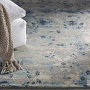 Stynson Hand-Knotted Indigo Watercolor Rug