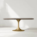 Sann Gervais Stone Dining Table with Launette Base