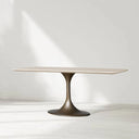 Sann Gervais Stone Dining Table with Launette Base