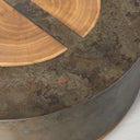 Acacius Round Coffee Table Yukas Wood Cocktail Table Sofa Industrial Center Tea Table
