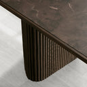 Astor Rectangular Marble Top Dining Table with Reeded Base