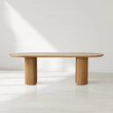 Astor Rectangular Marble Top Dining Table with Reeded Base