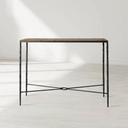 Thaddeus Metal Frame Elm Wood Console Table