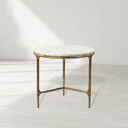 Thaddeus Marble Round Side Table 3 Table Leg 24"D