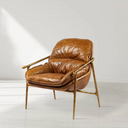 Thaddeus Brown Leather Accent Chairs