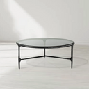 Thaddeus Glass Round Coffee Table 3 Table Legs 35"