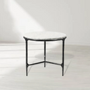 Thaddeus Marble Round Side Table 3 Table Leg 24"D