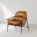 Thaddeus Brown Leather Accent Chairs