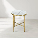 Thaddeus Round Marble Side Table 18" 22"