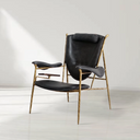 Vintage Forged Enamel Wooden Plate Leather Armchair
