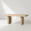 Calvin Rectangular Oak Wood Dining Table with Contemporary Artisan Design