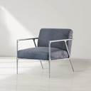 Vintage Forged Retro Silver Iron Frame Track Armchair