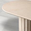 Danae Rectangular Marble Top Dining Table with Pedestal Base