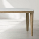 Danny Rectangular Marble Top Dining Table with Oak Wood Base