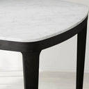 Danny Rectangular Marble Top Dining Table with Oak Wood Base