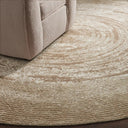 Lettae Hand-Knotted Brown Round Rug