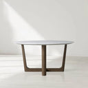 Saint Germain Round Marble Top Dining Table with Rennes Base